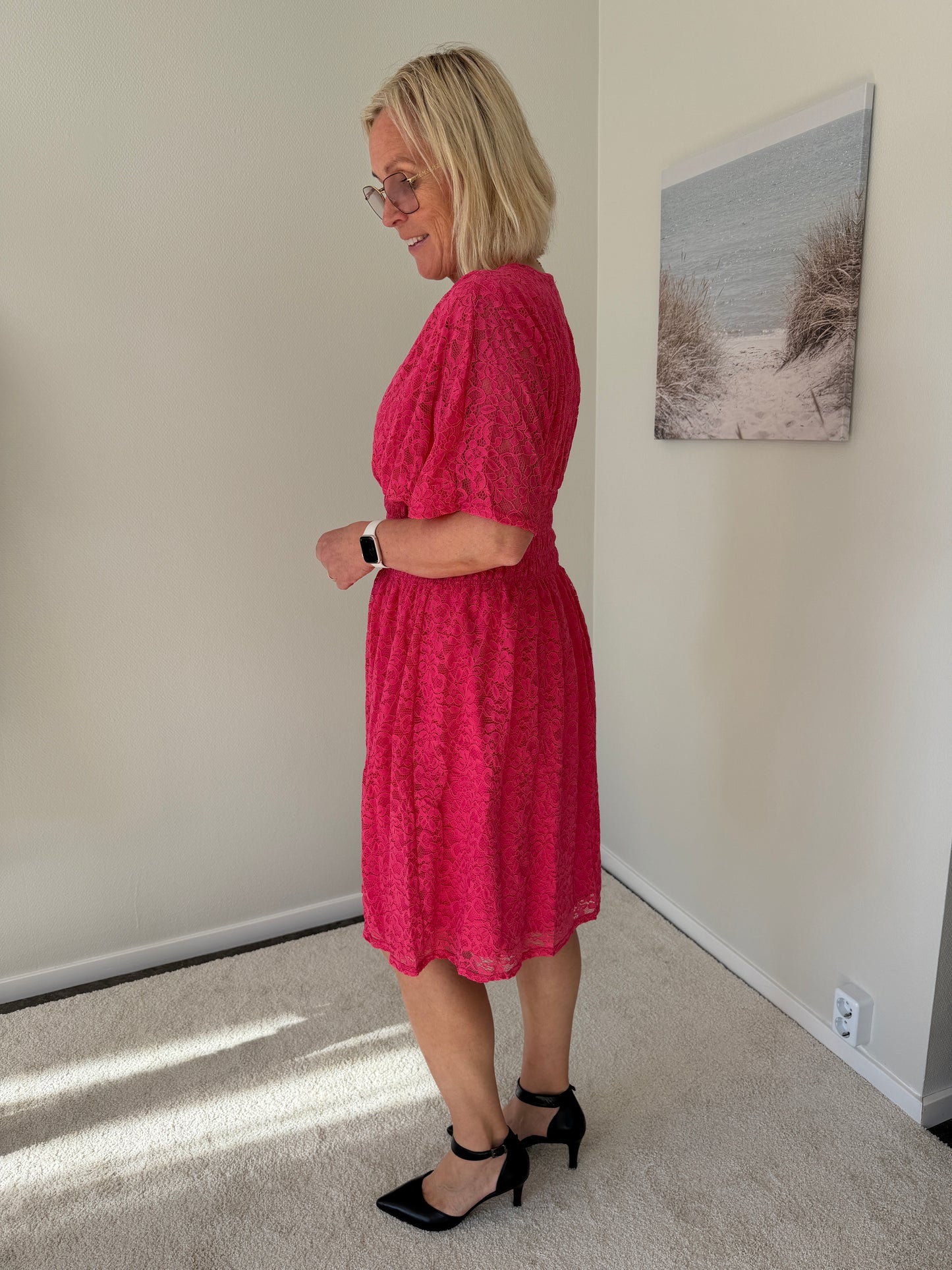 Spets Kort (Cerise)