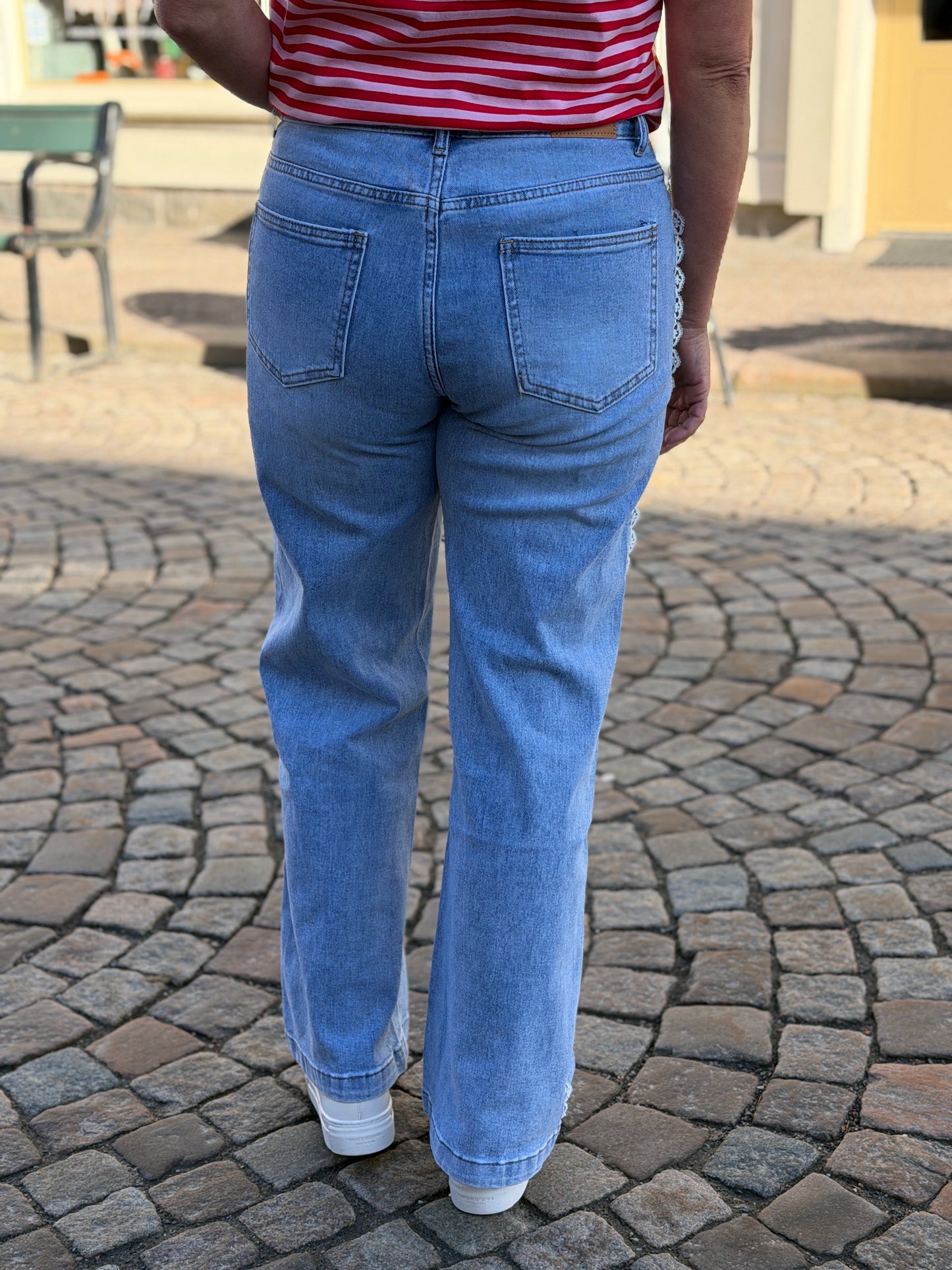 Jeans Med Spets (Blå)