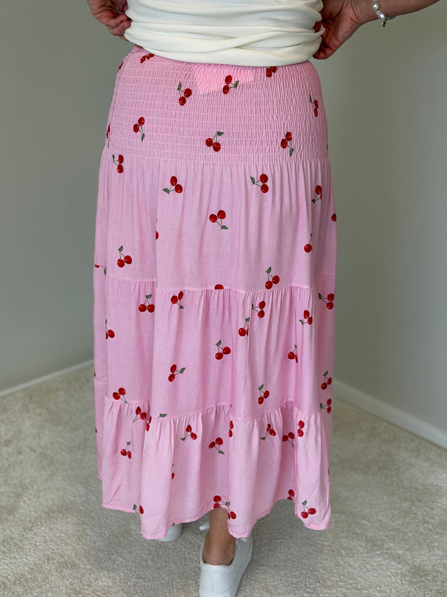 Smockkjol M Körsbär (Rosa)