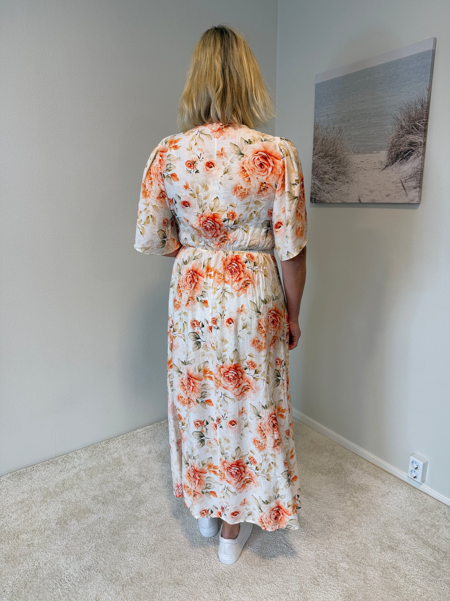 Klänning Kate Blommor (Korall)