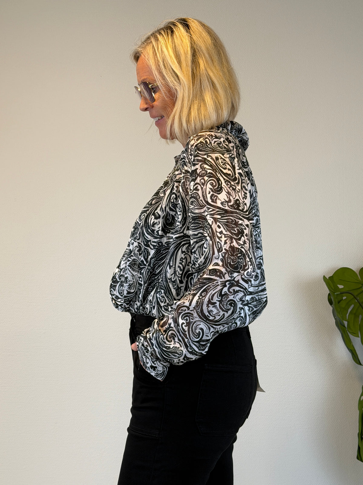 Blus Med Glitter (Svartvit)