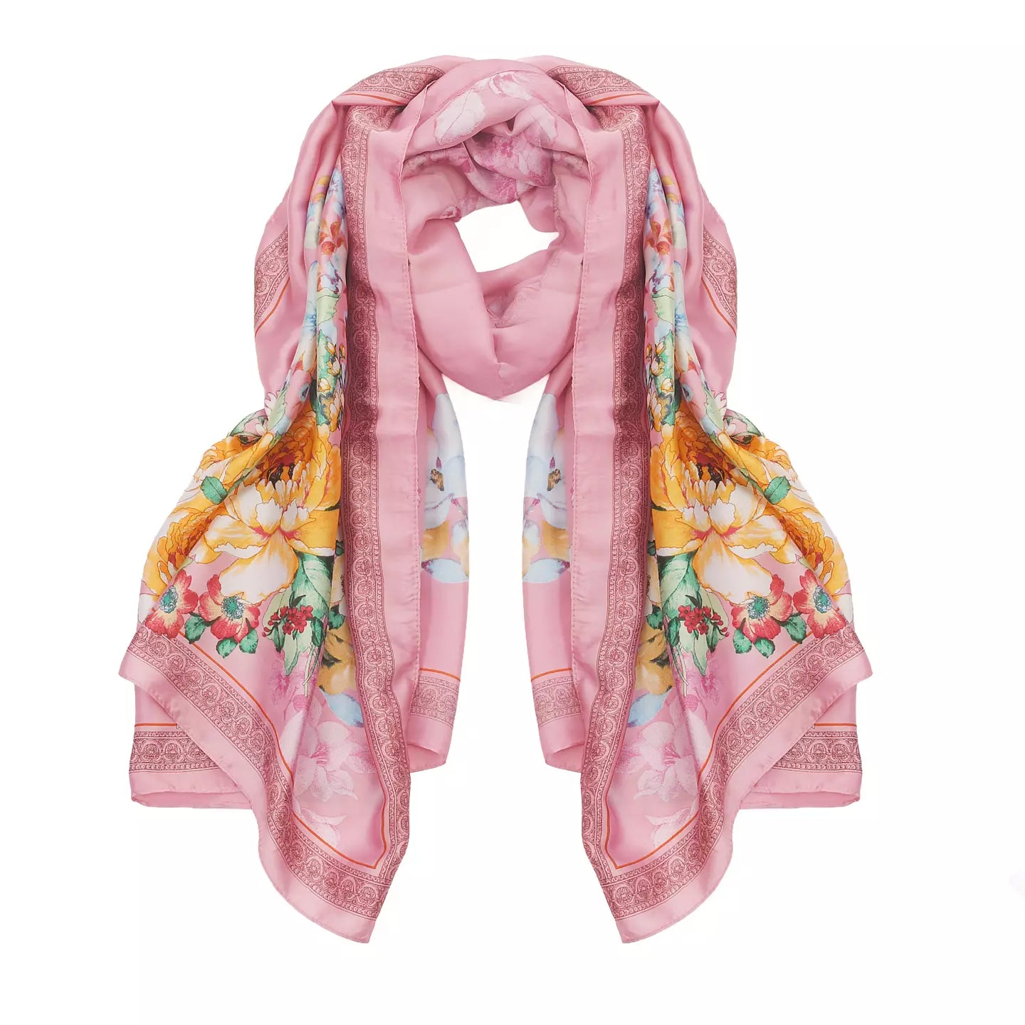 Blommönstrad Sjal (Rosa)