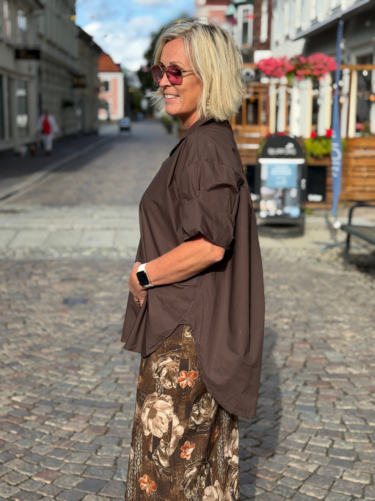 Charlotta Skjorta Enfärgad (Coffee)