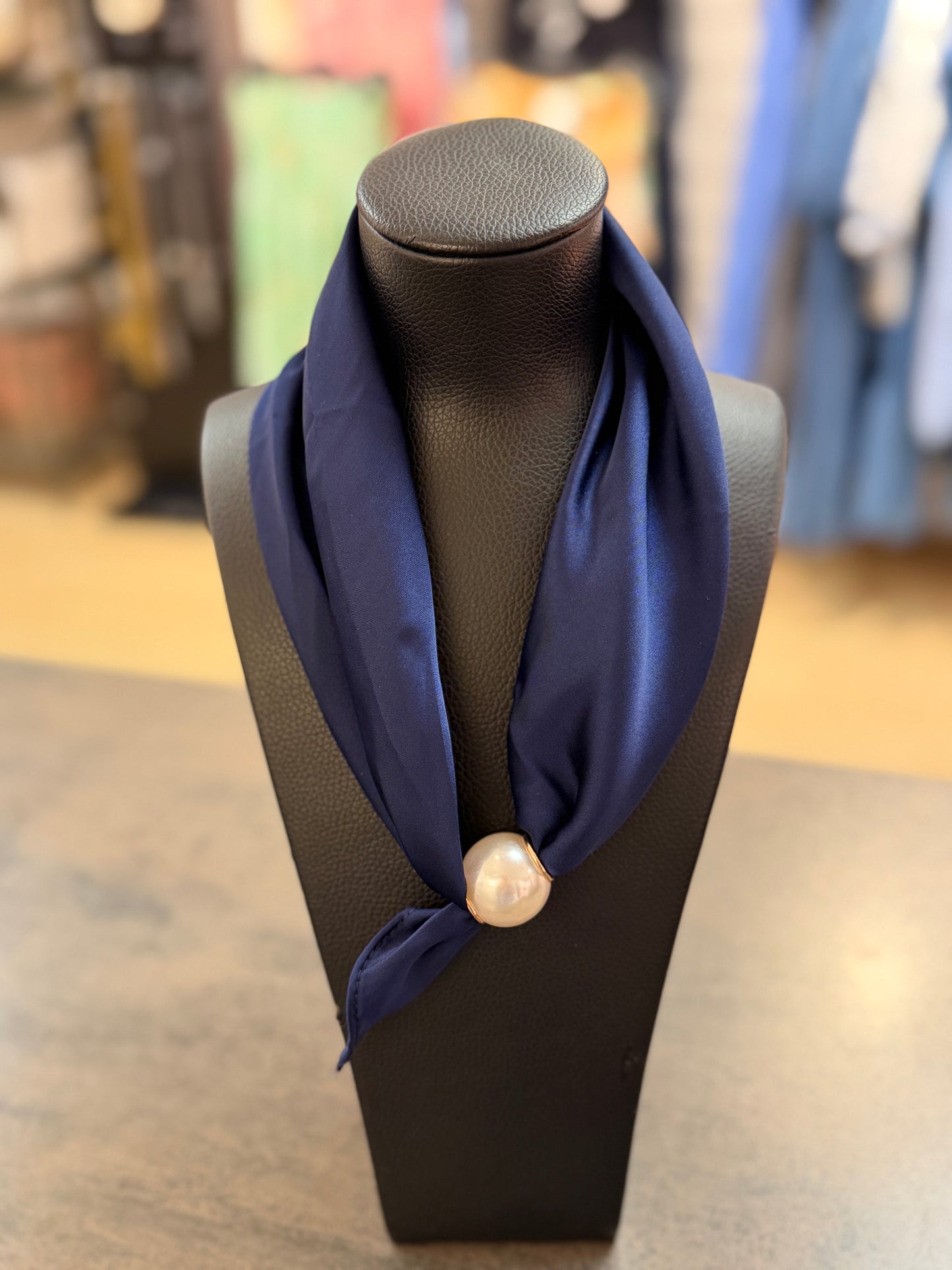 Scarf Enfärad Navy (Navy)
