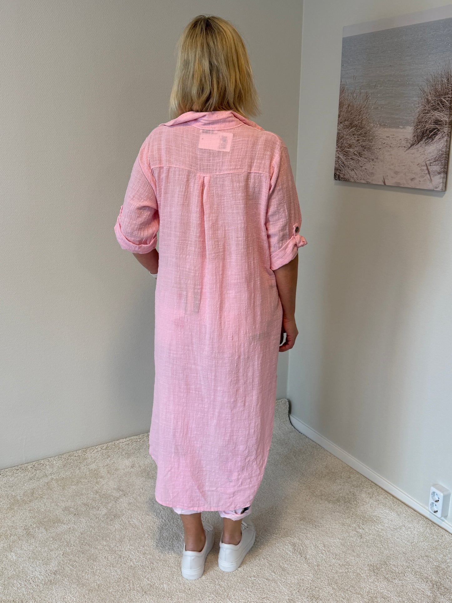 Skjortklänning I Bomull (Rosa)