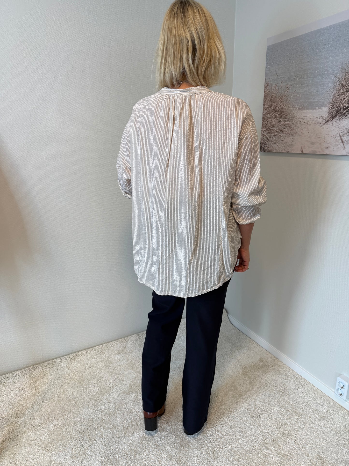 Blus Randig (Beige)