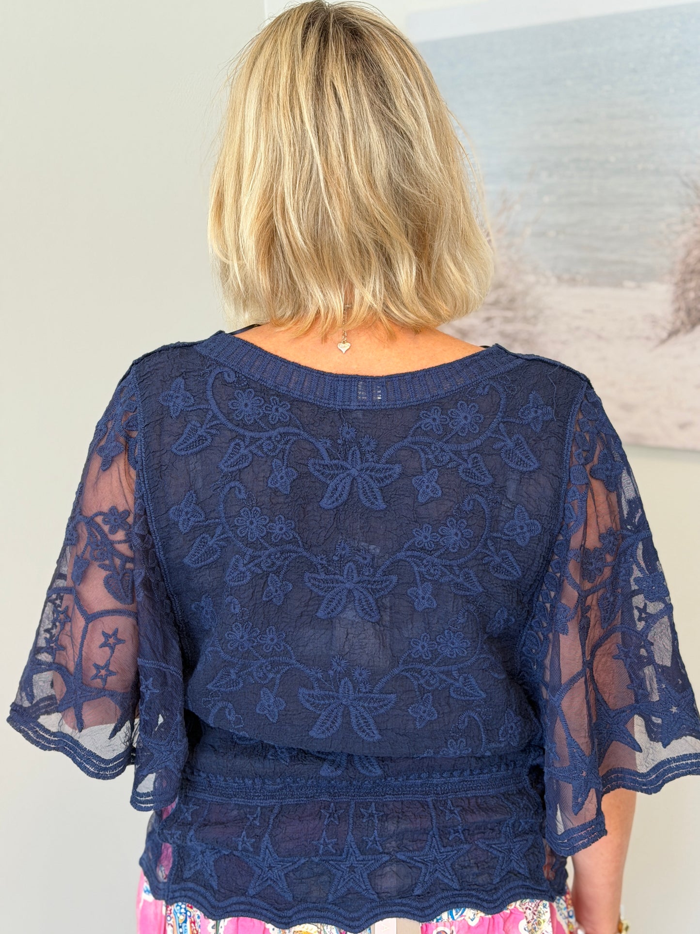 Fjärilsblus (Navy)