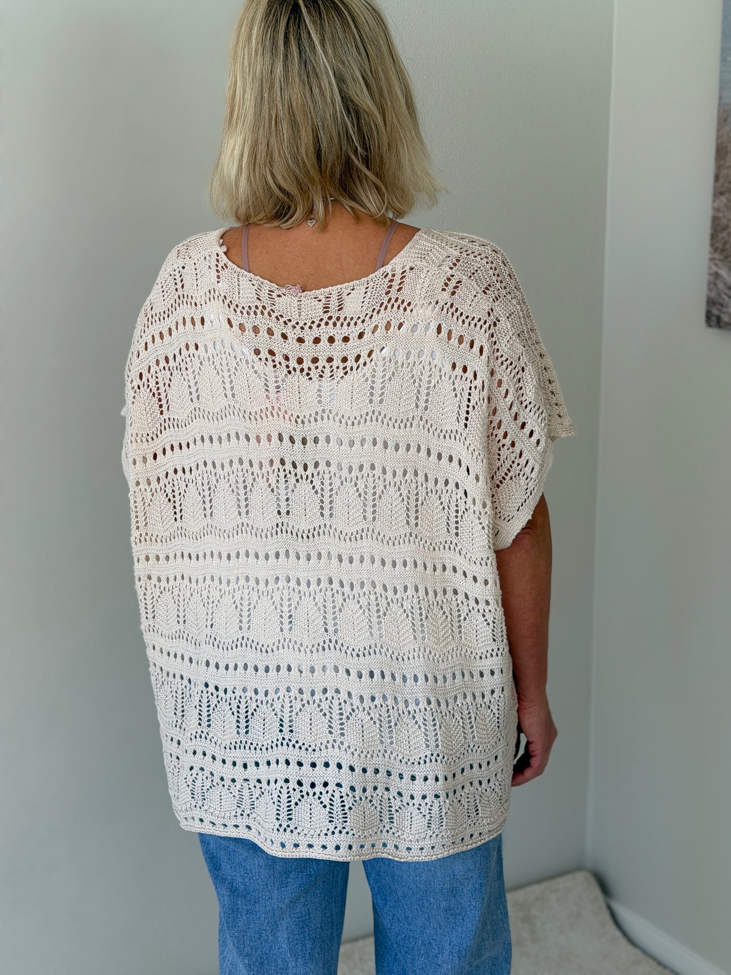 Virkad Topp (Beige)