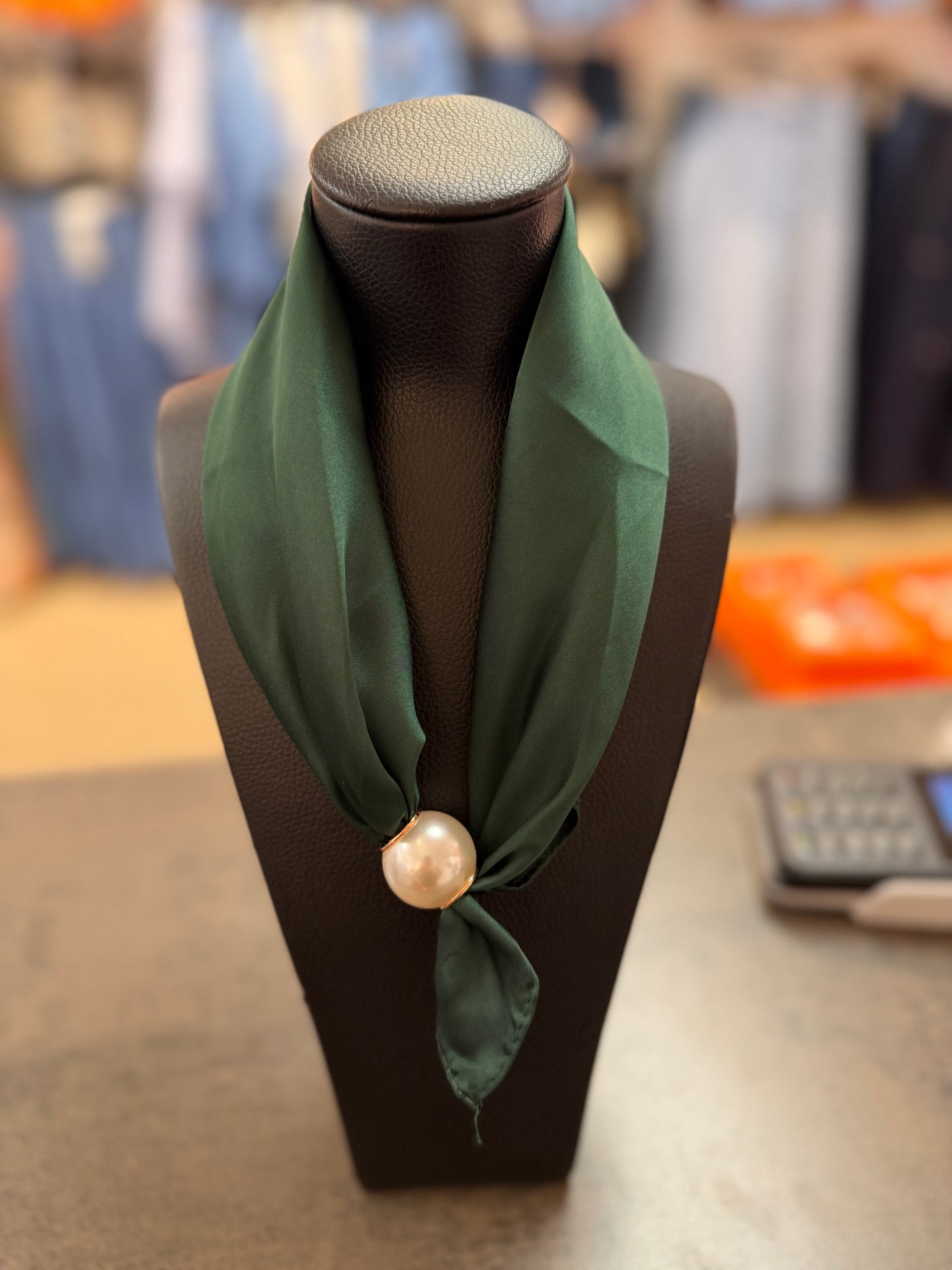 Scarf Enfärad Bottle Green (Grön)