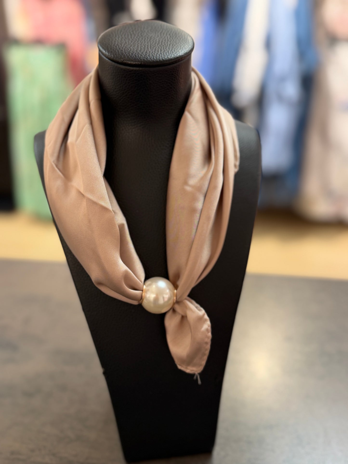 Scarf Enfärad Taupe (Taupe)