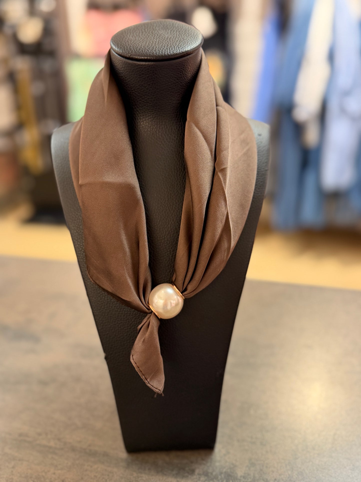 Scarf Enfärad Brown (Brown)