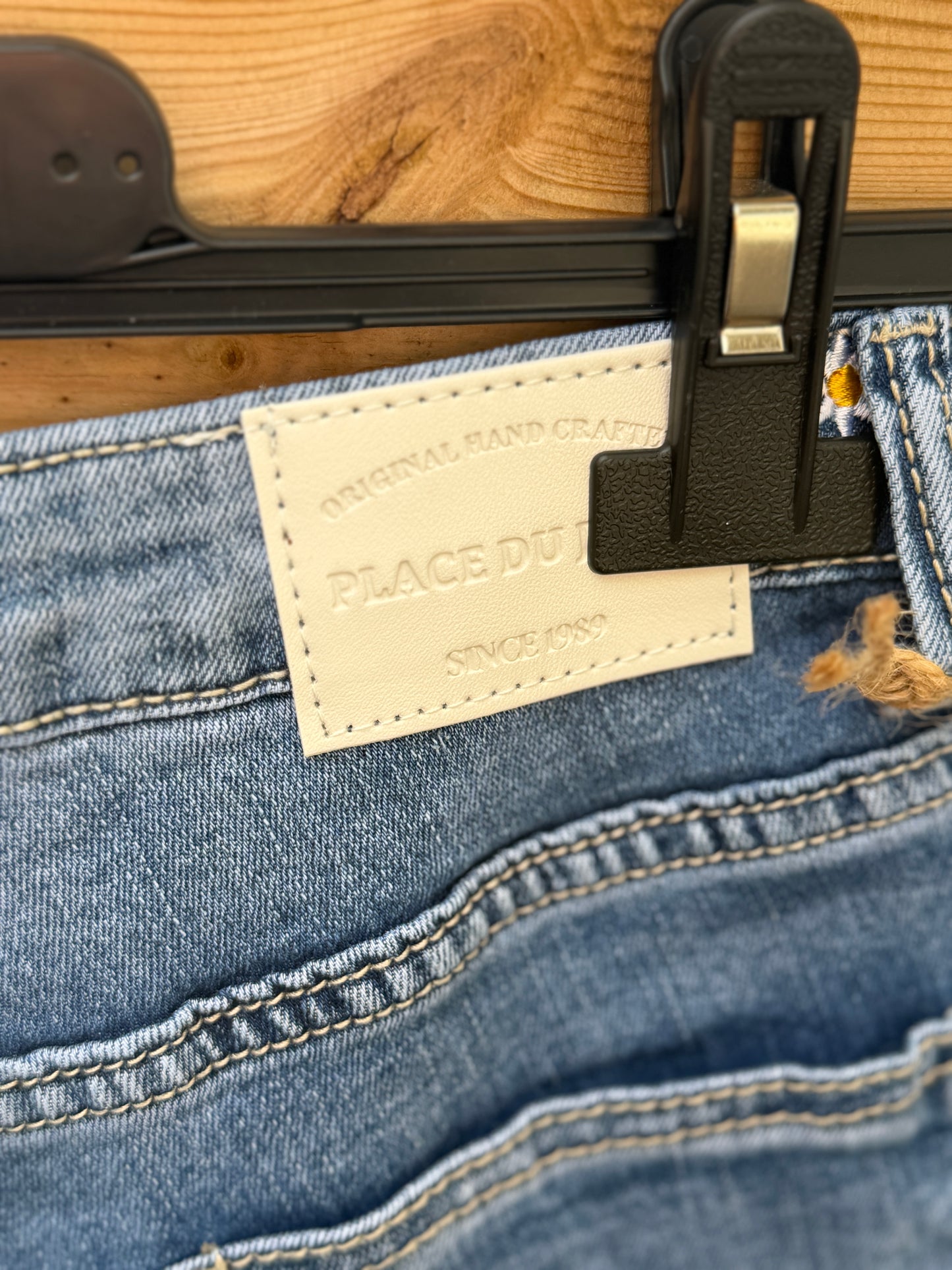 Jeansshorts Med Blomma (Jeansblå)