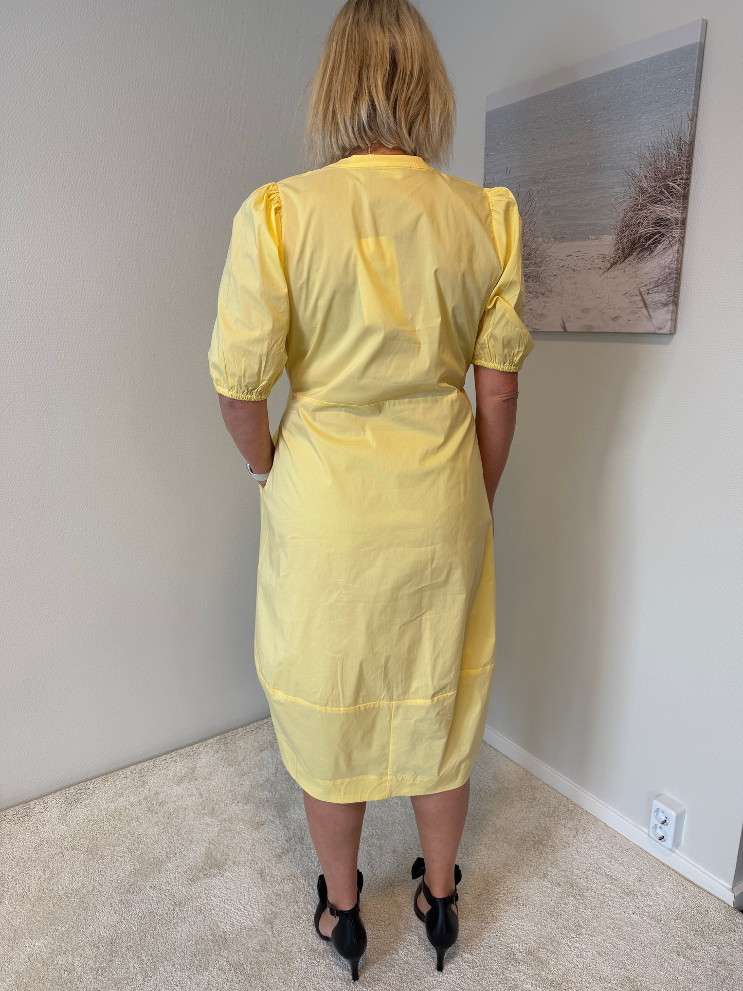 Cuantoinett Ss Placket Dress (Yellow)