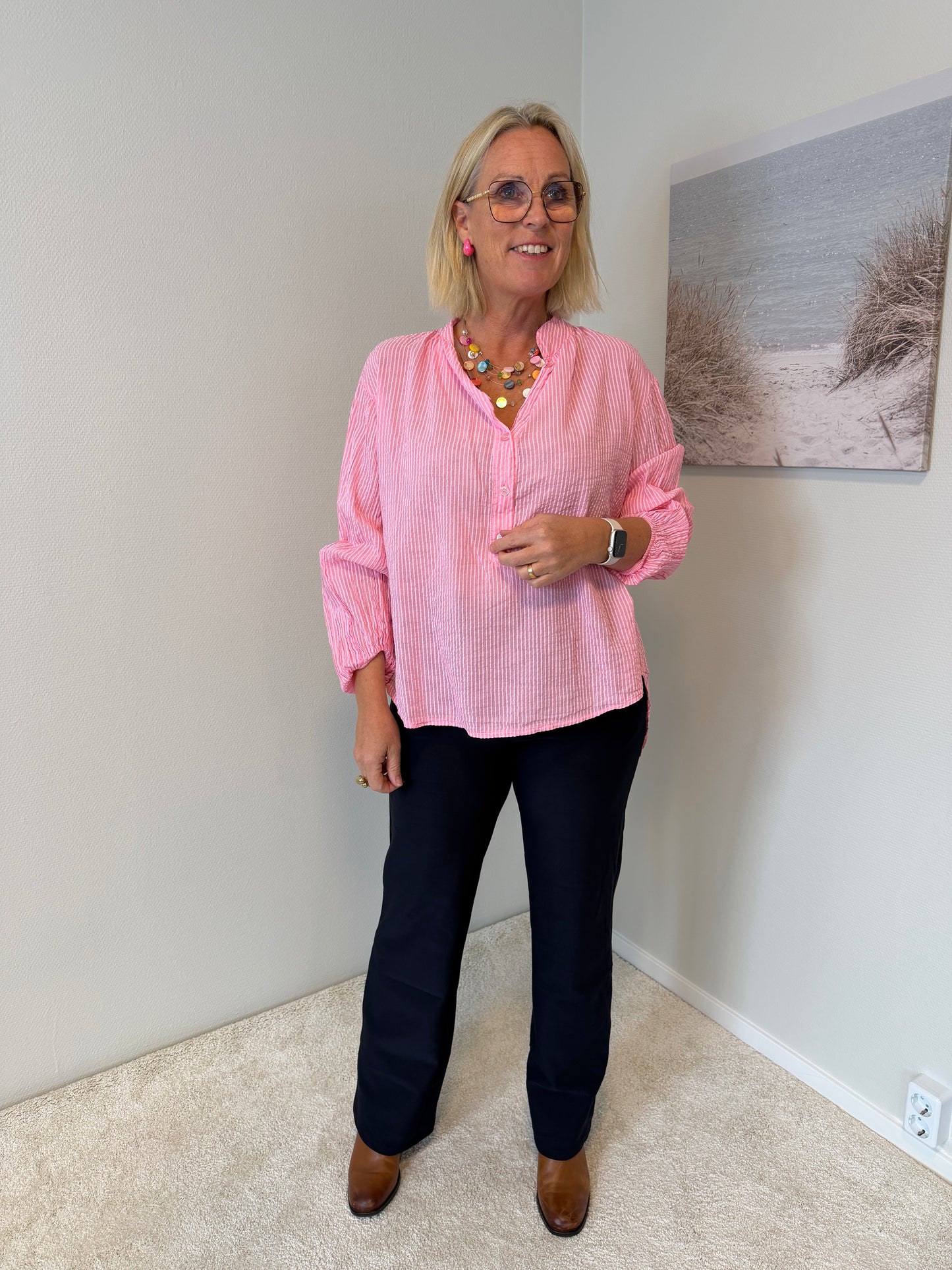 Blus Randig (Pink)