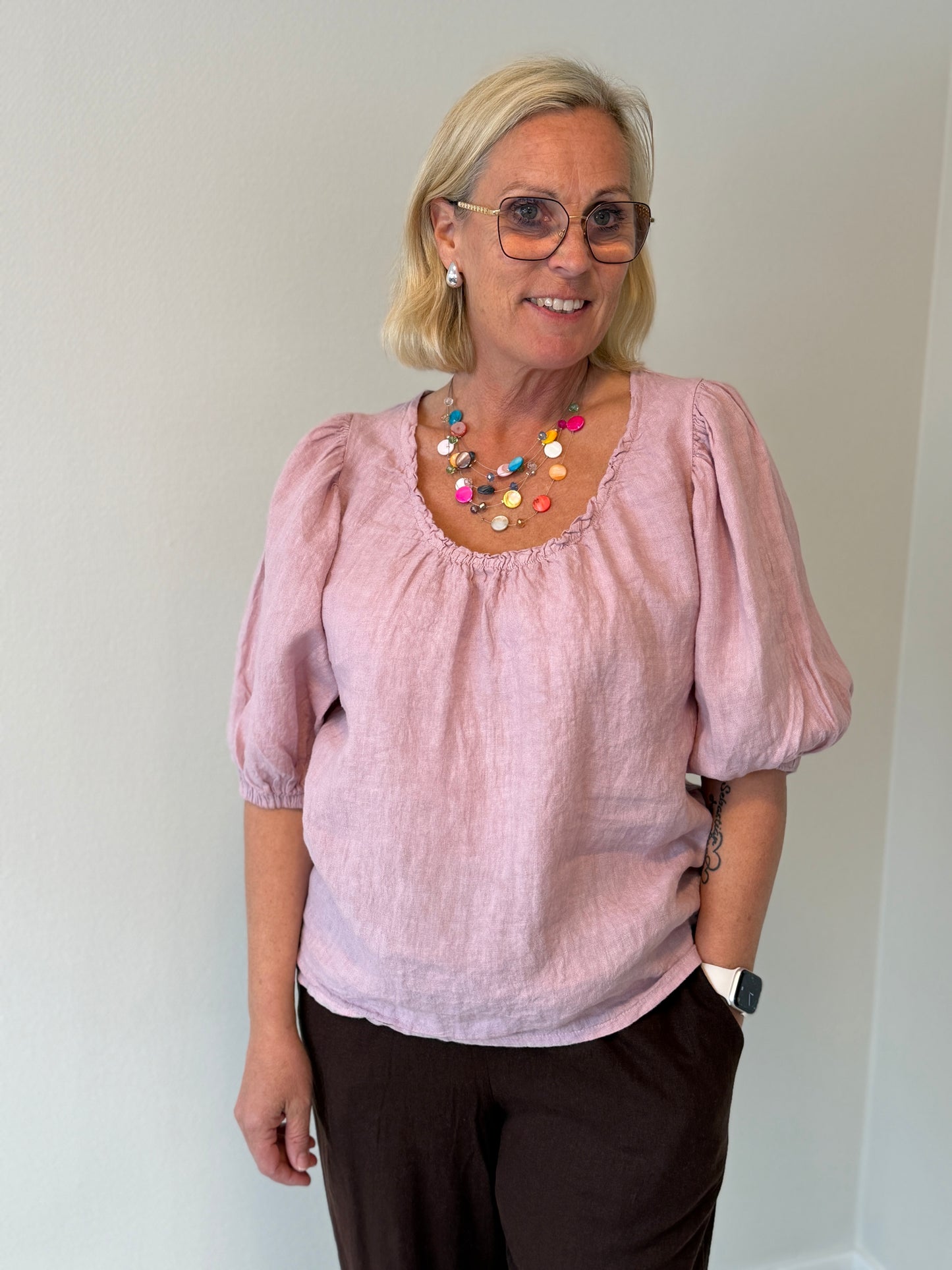 Topp 100% Linne (Pink)