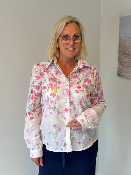 Blus Flower (Vit)
