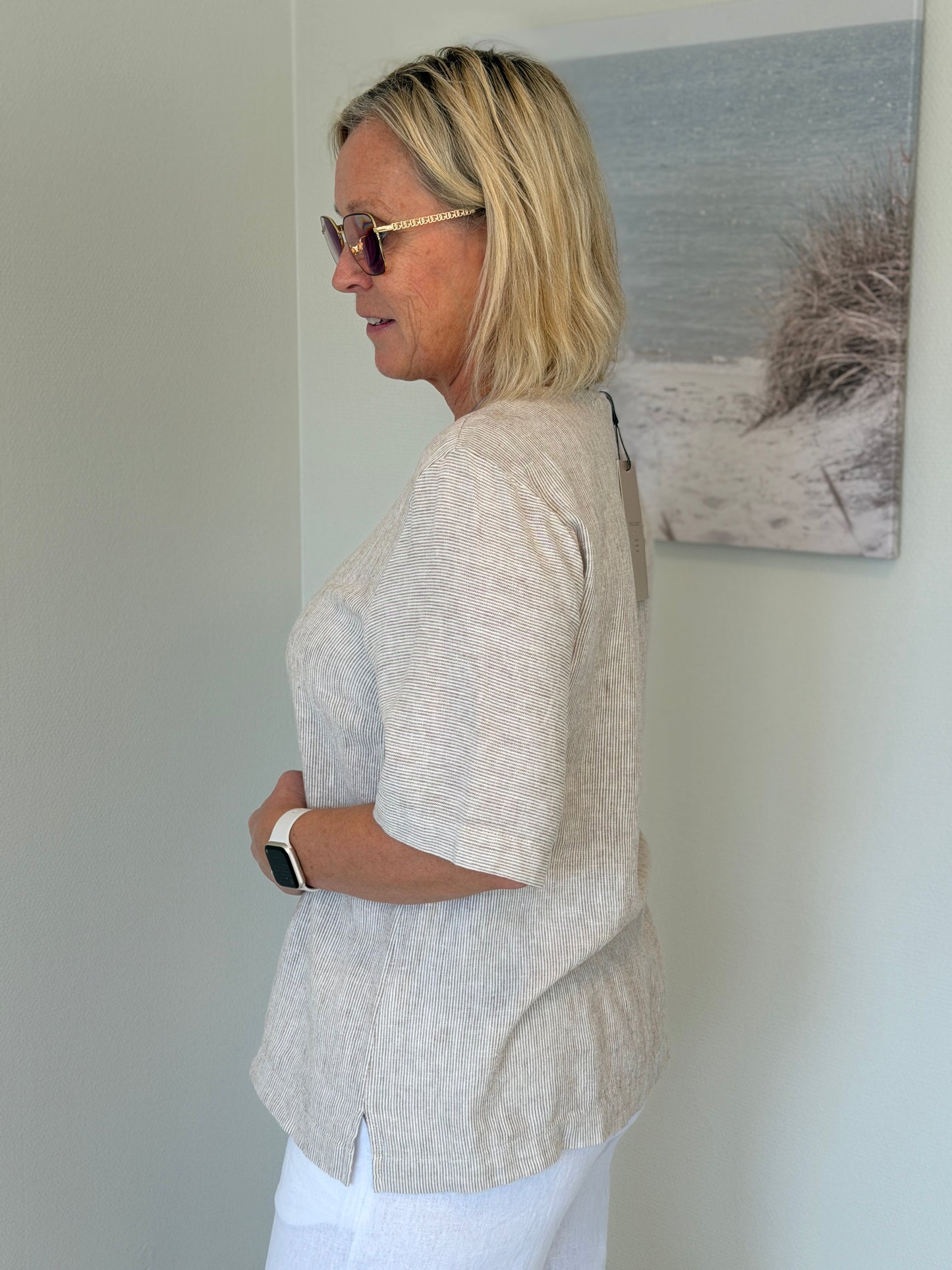 Fqlava-Blouse (Silver Mink w. Star Off-White)