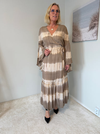 Maxi Dress (Taupe/White)
