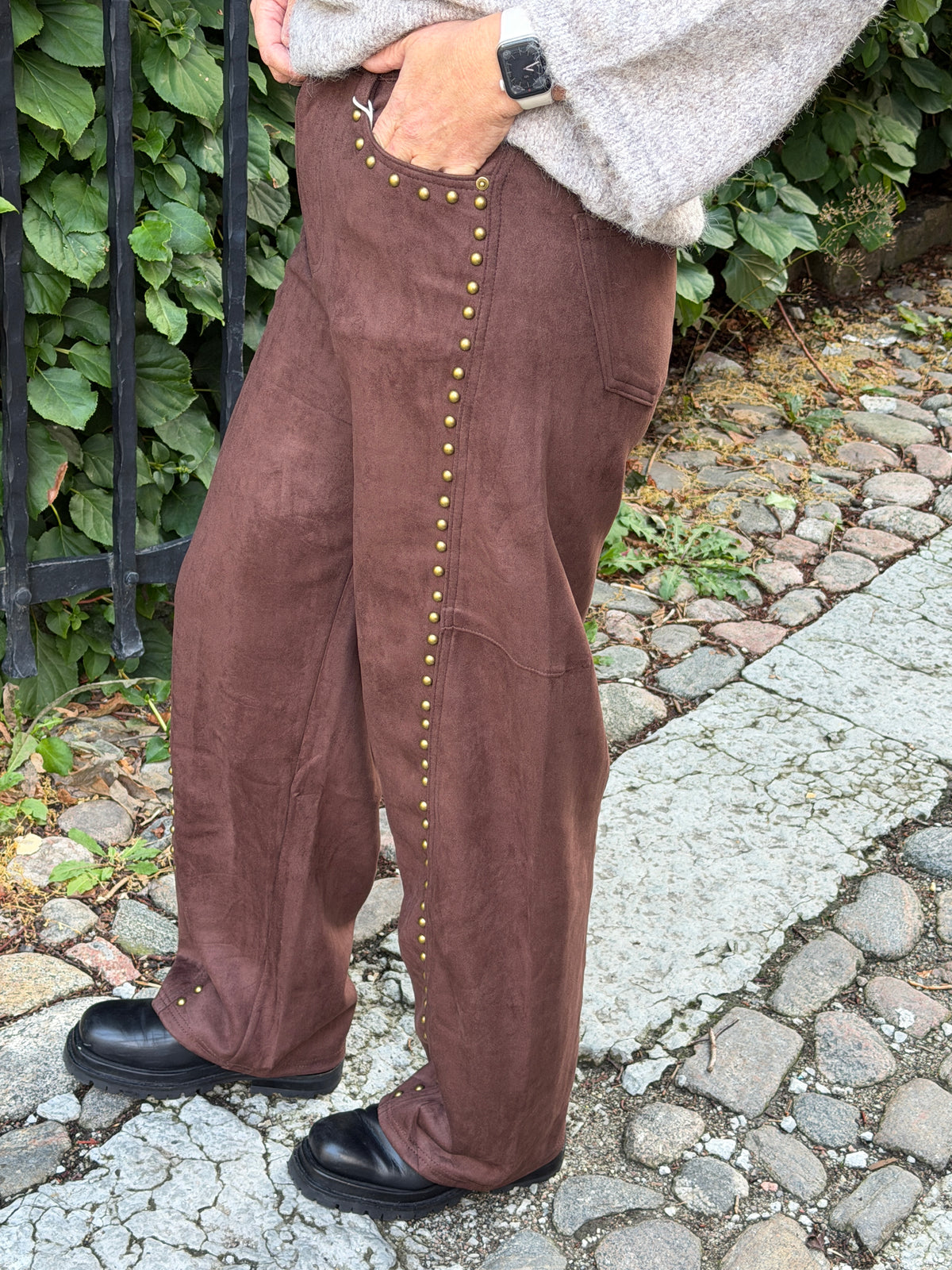 Moccabyxor Med Nitar (Brun)
