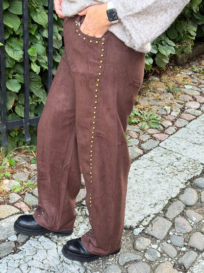 Moccabyxor Med Nitar (Brun)