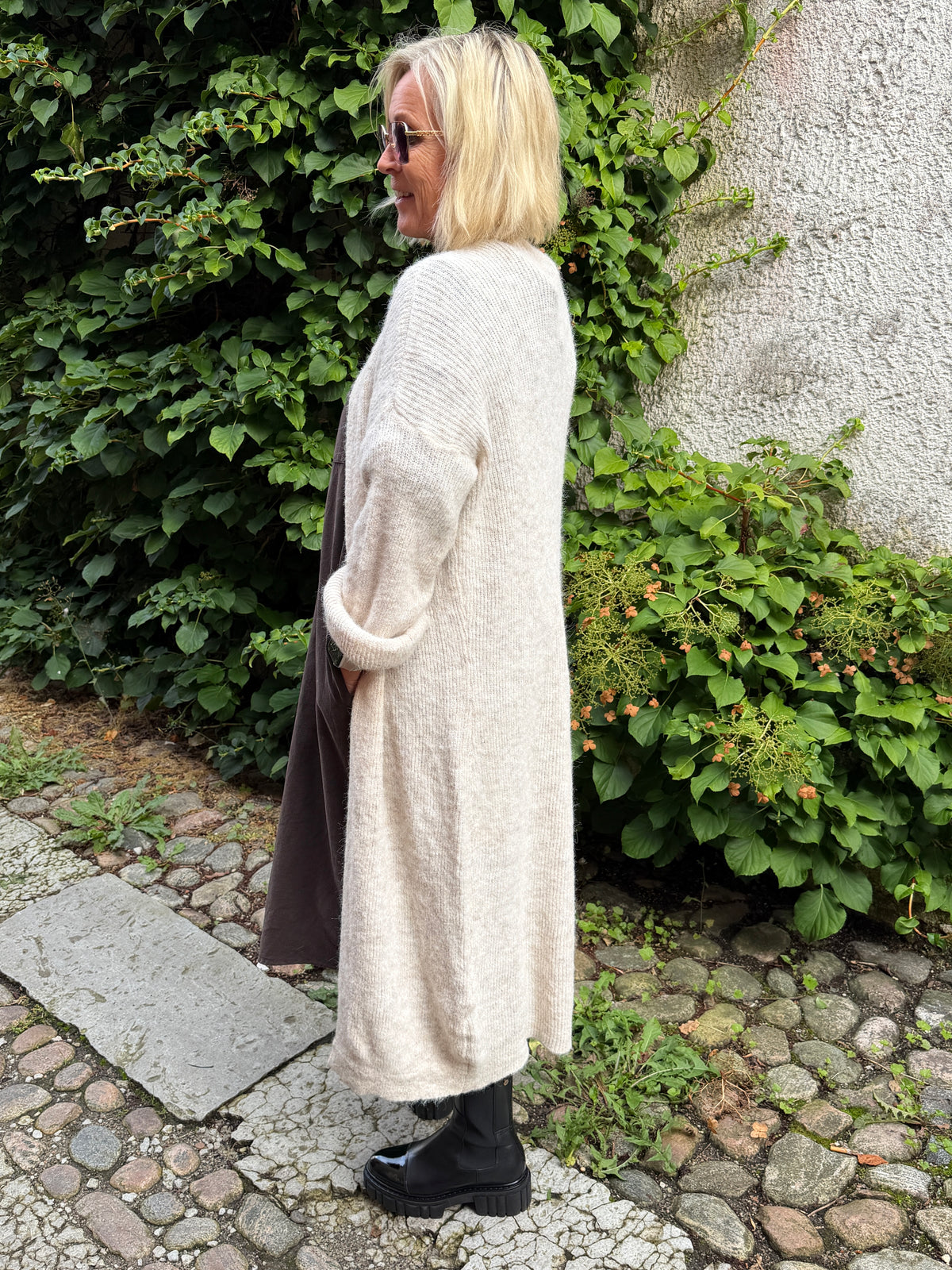 Cardigan Lång (Beige)