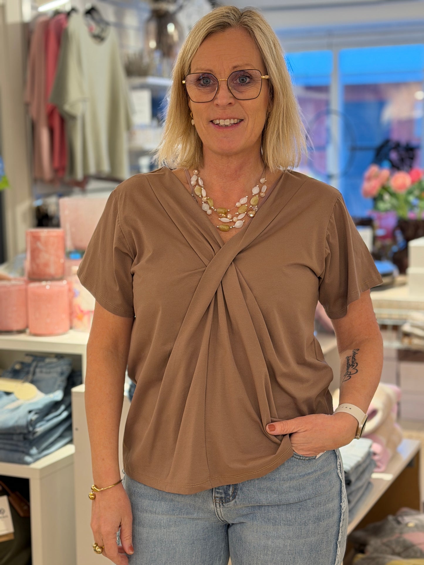 Draperad Bomullstopp (Taupe)