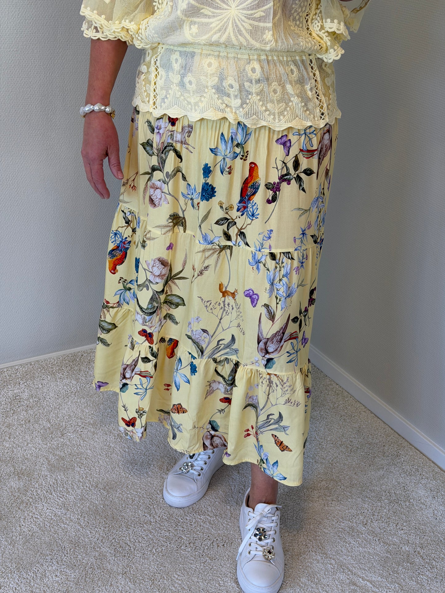 Smock Kjol Gul Mixprint (Gul)