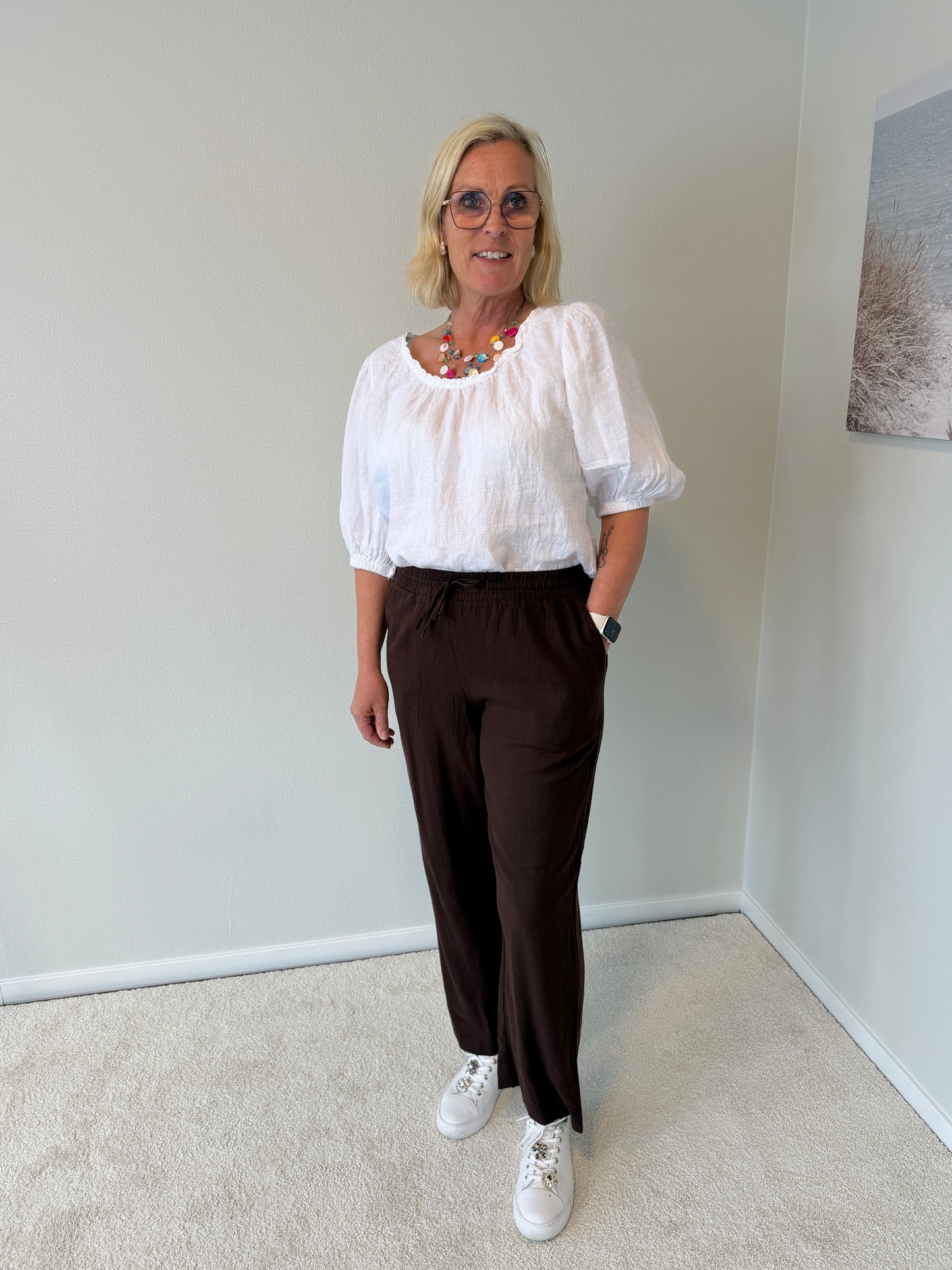 Topp 100% Linne (White)