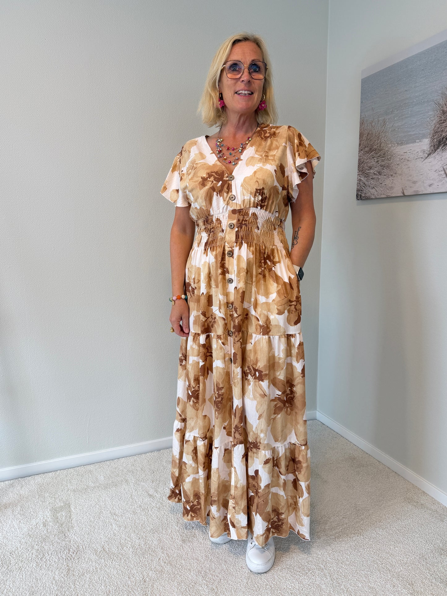 Klänning Lång (Beige)