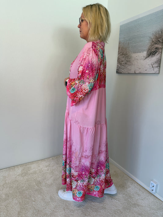 Milano Maxiklänning Flower (Bubbelgum)