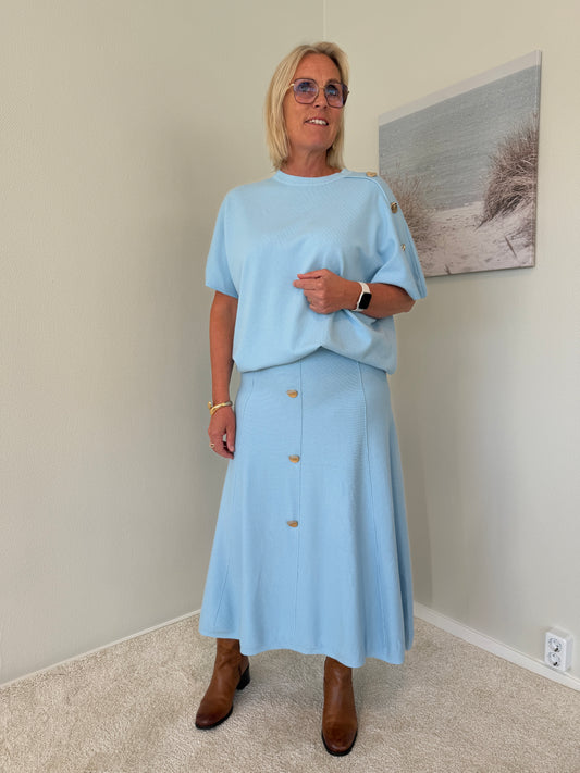 Stickat Set Kjol (Light Blue 028)