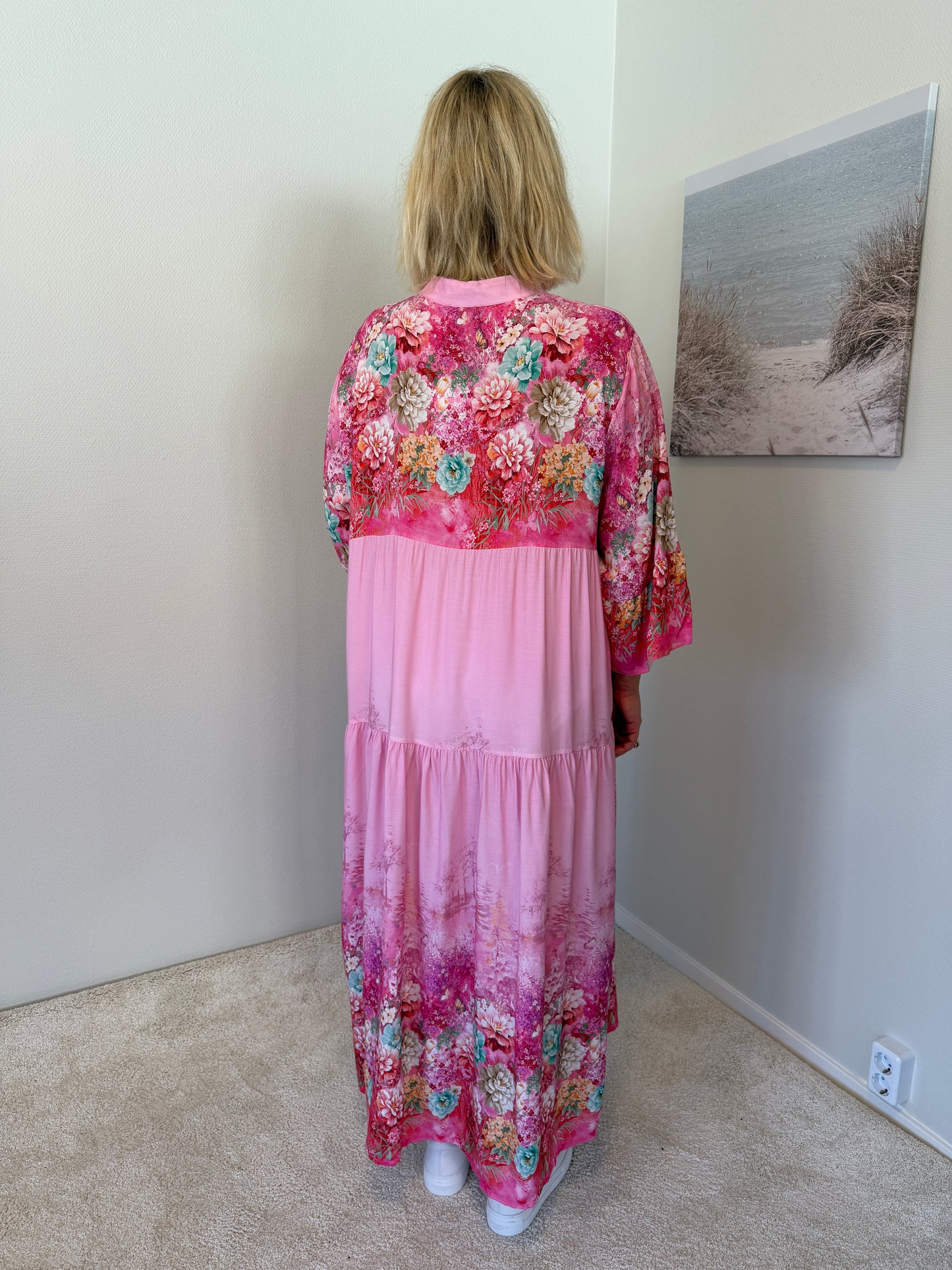 Milano Maxiklänning Flower (Bubbelgum)