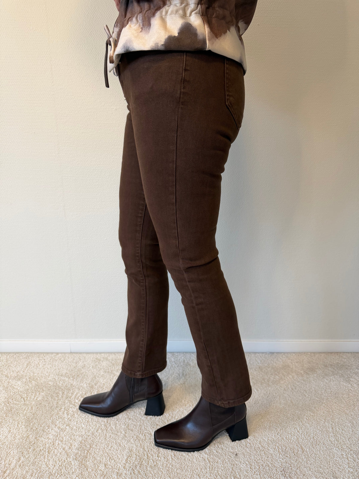 Jeans Straight Leg (Brun)