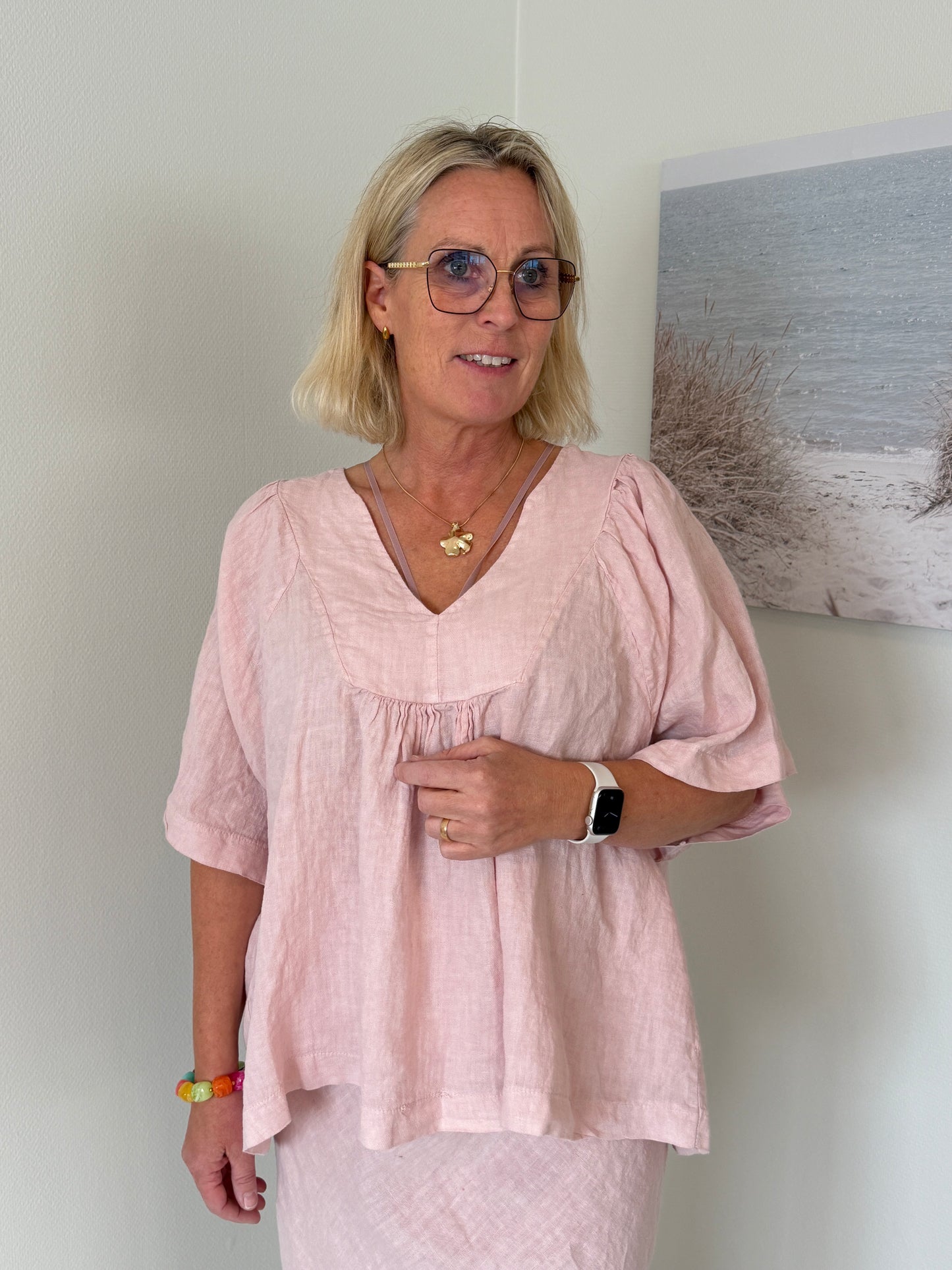 Linnetopp Med V-Ringning (Rosa)