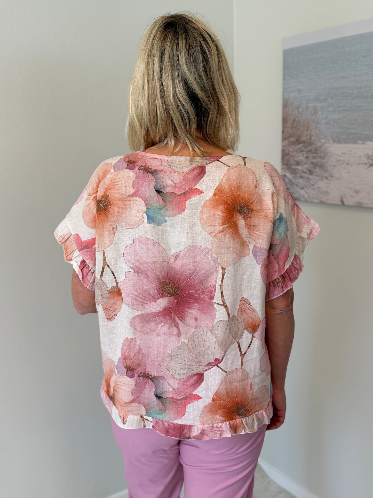 Mdcmathea Blouse (Pink Flower)