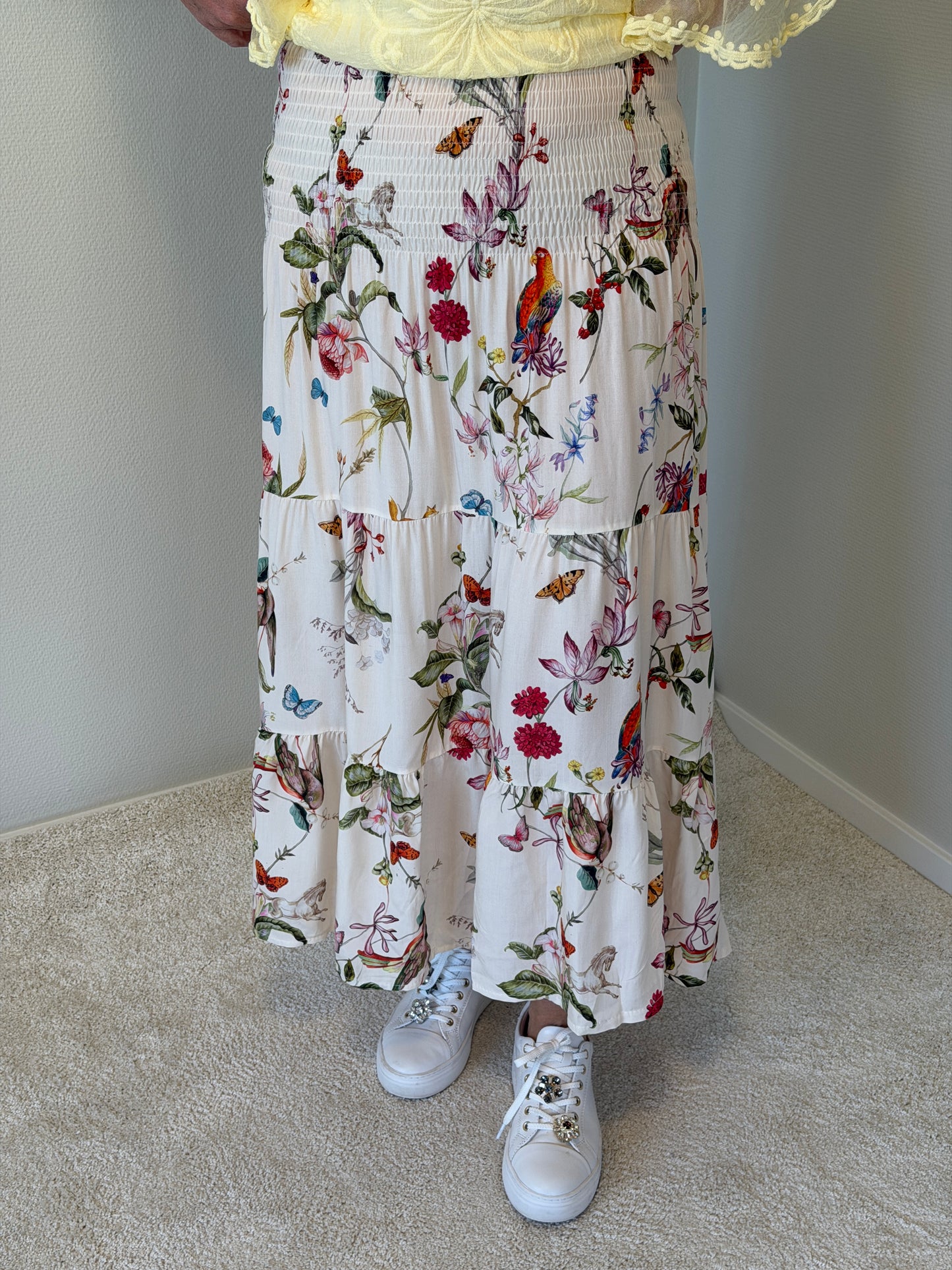Smock Kjol Beigel Mixprint (Beige)