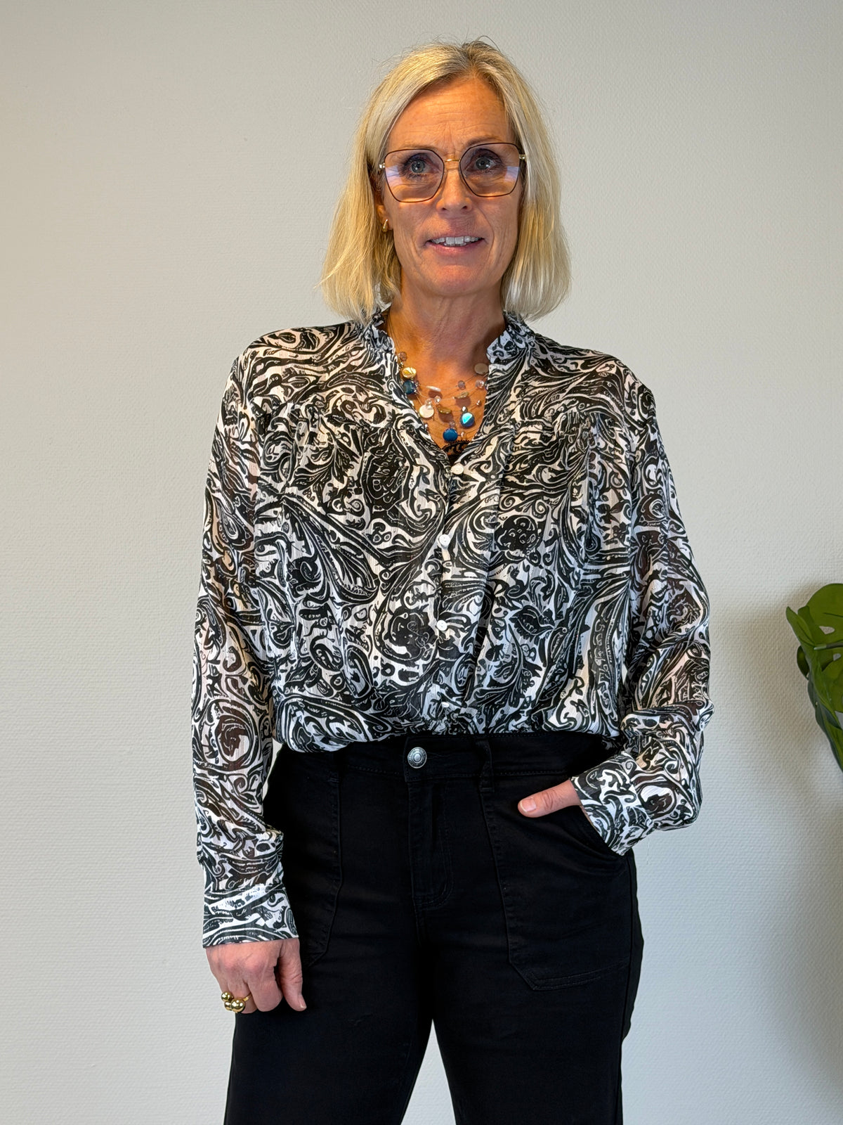 Blus Med Glitter (Svartvit)
