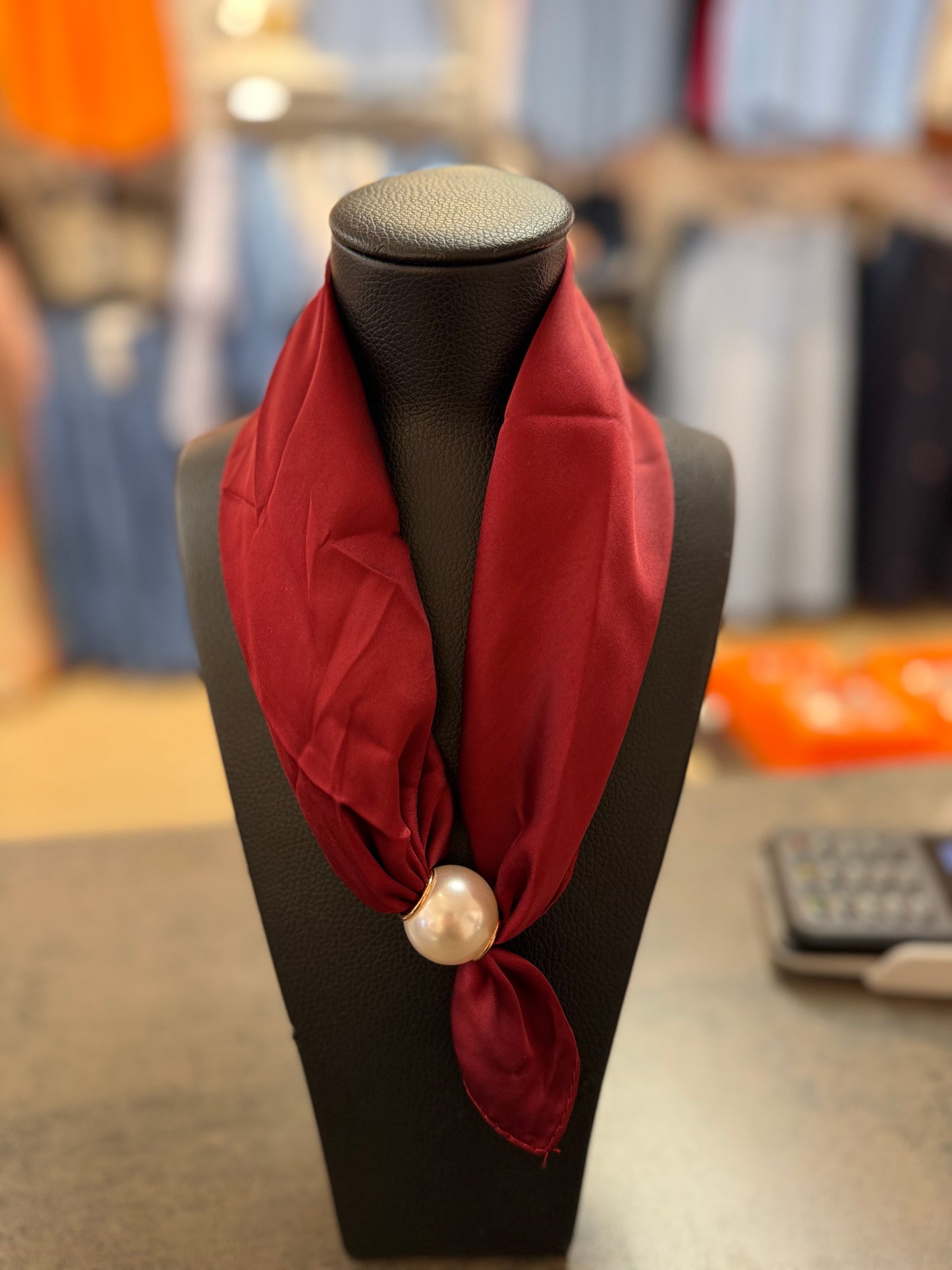 Scarf Enfärad Burgundy (Vinröd)