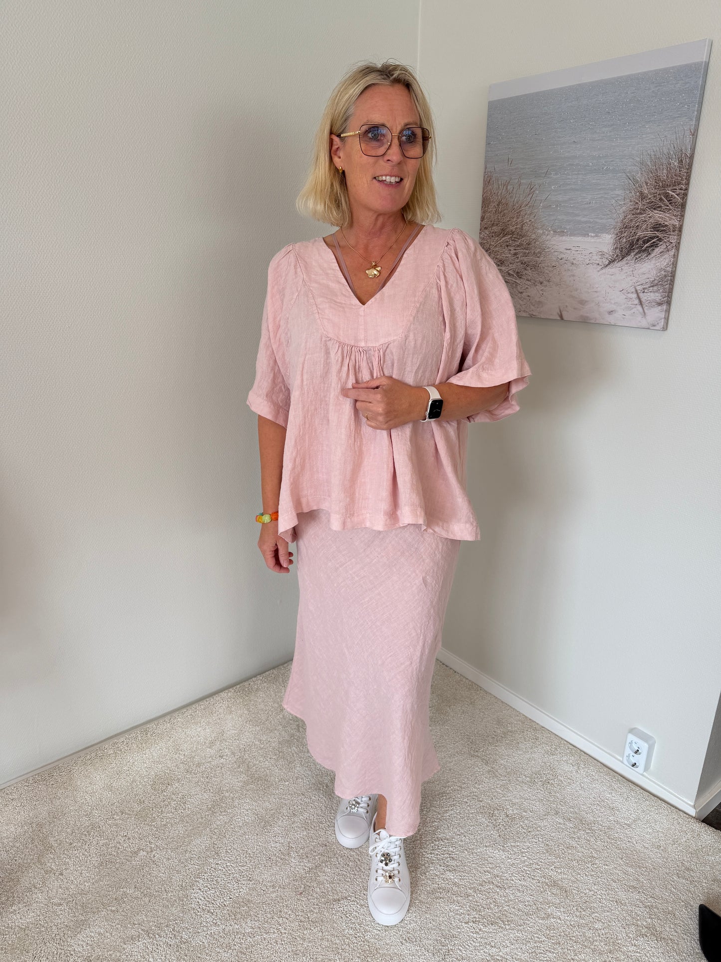 Linnetopp Med V-Ringning (Rosa)