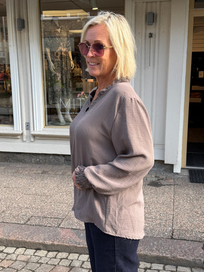 Blus V-Ringad (Taupe)
