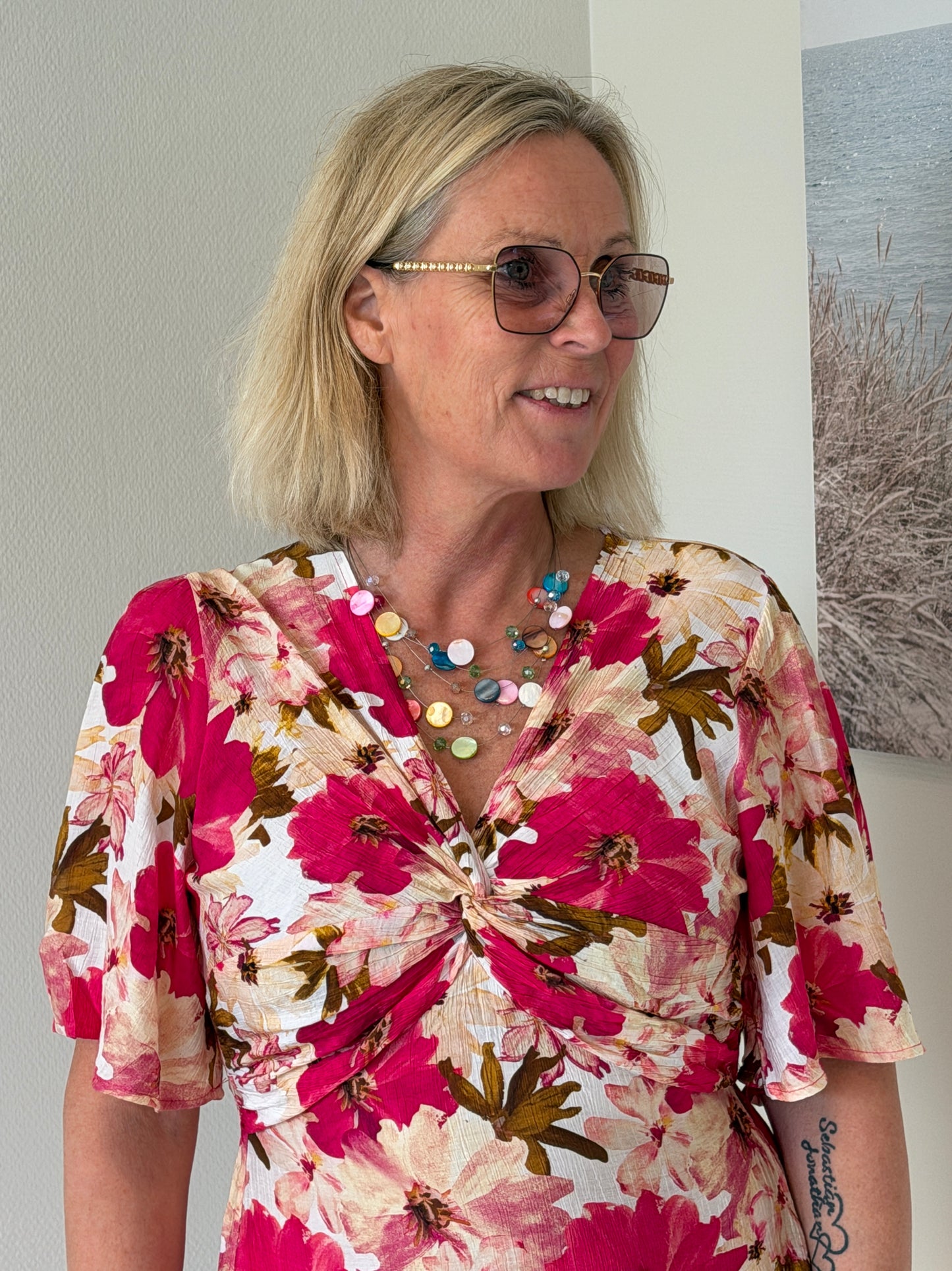Klänning Kate Blommor (Rosa)