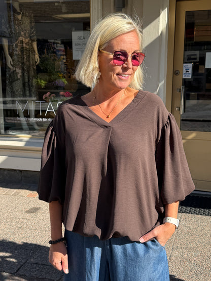 Topp Med Ballongärm (Dark Brown)