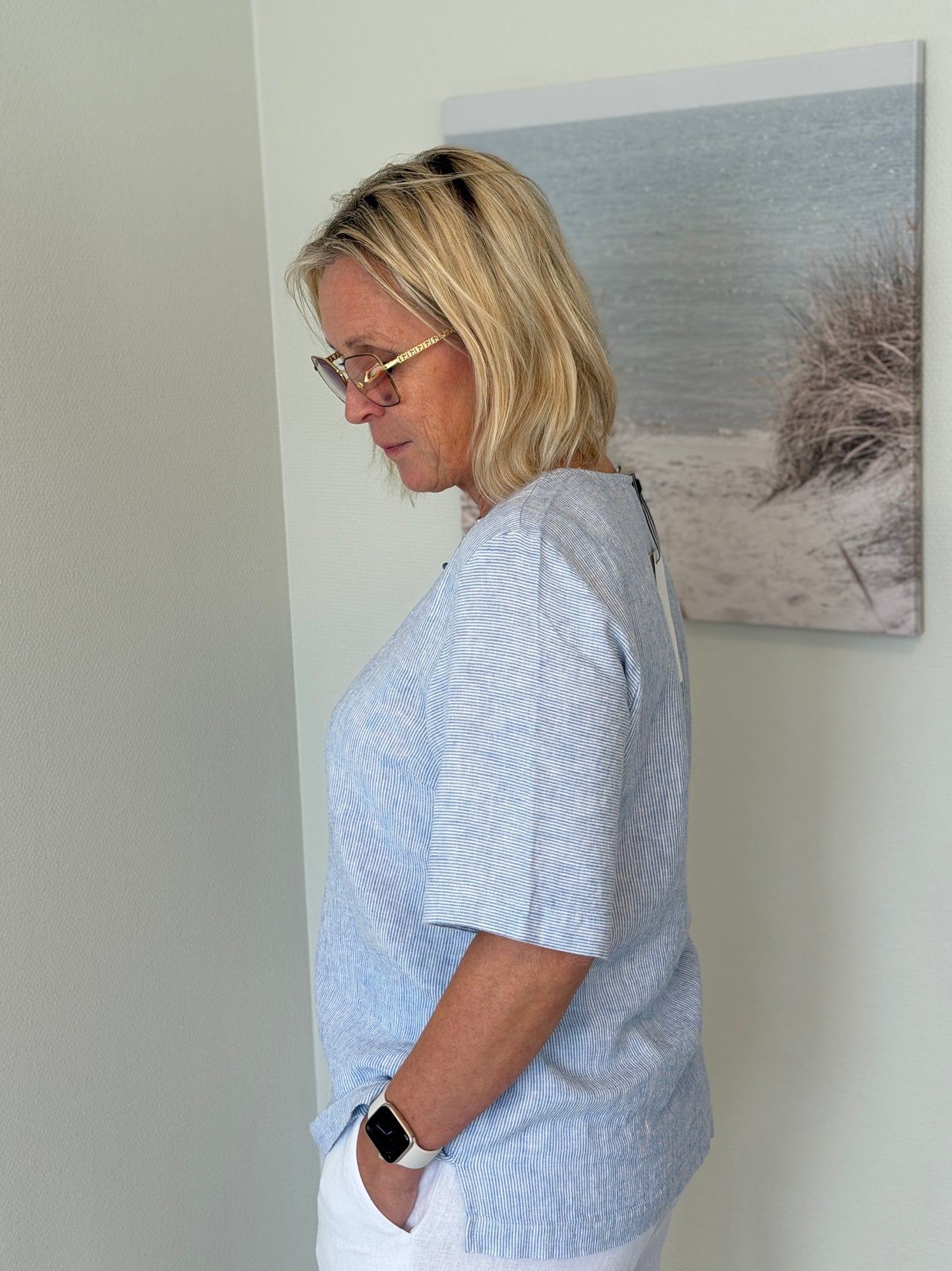 Fqlava-Blouse (Ultramarine w. Star Off-White)