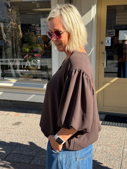 Topp Med Ballongärm (Dark Brown)