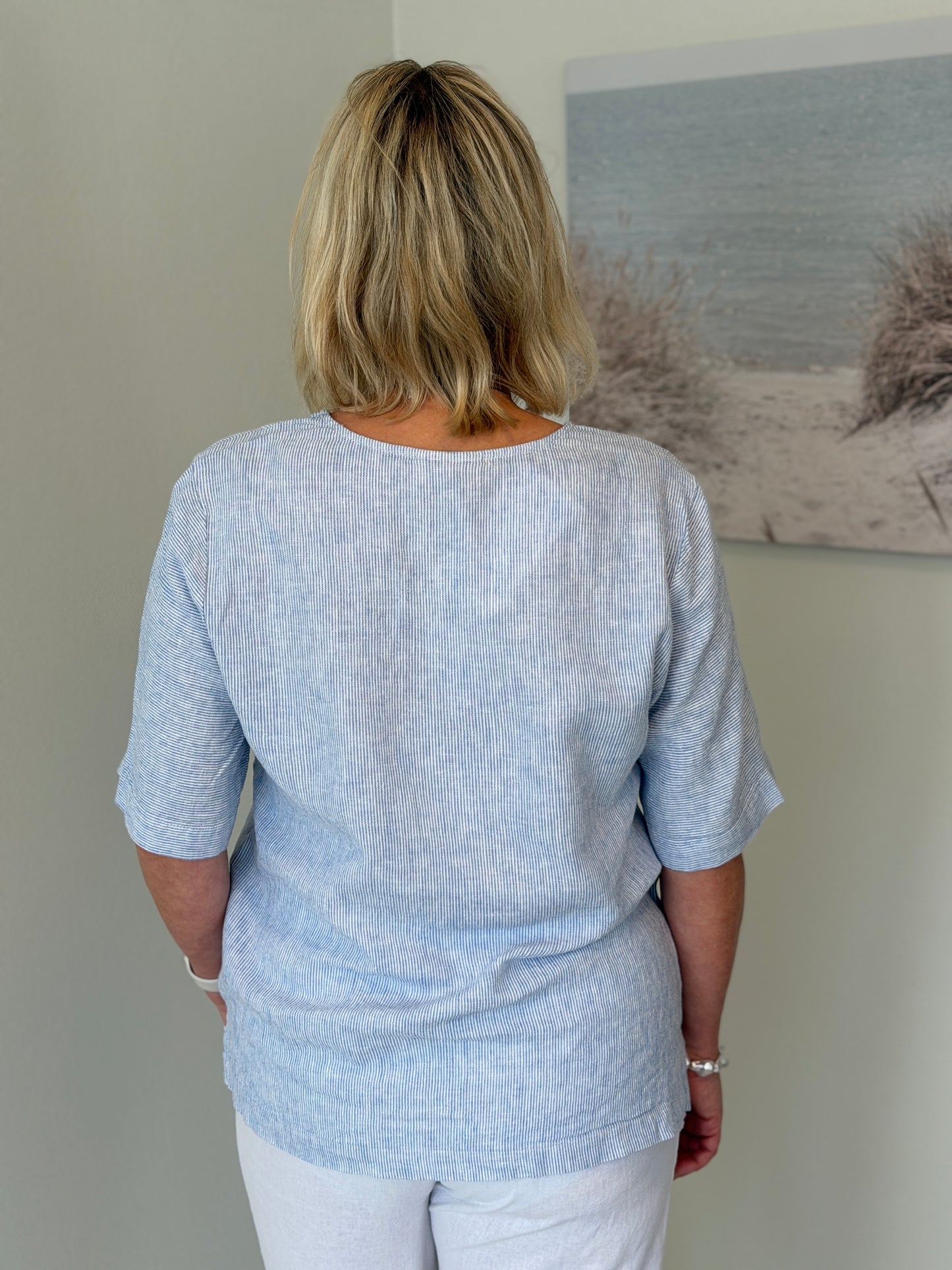 Fqlava-Blouse (Ultramarine w. Star Off-White)