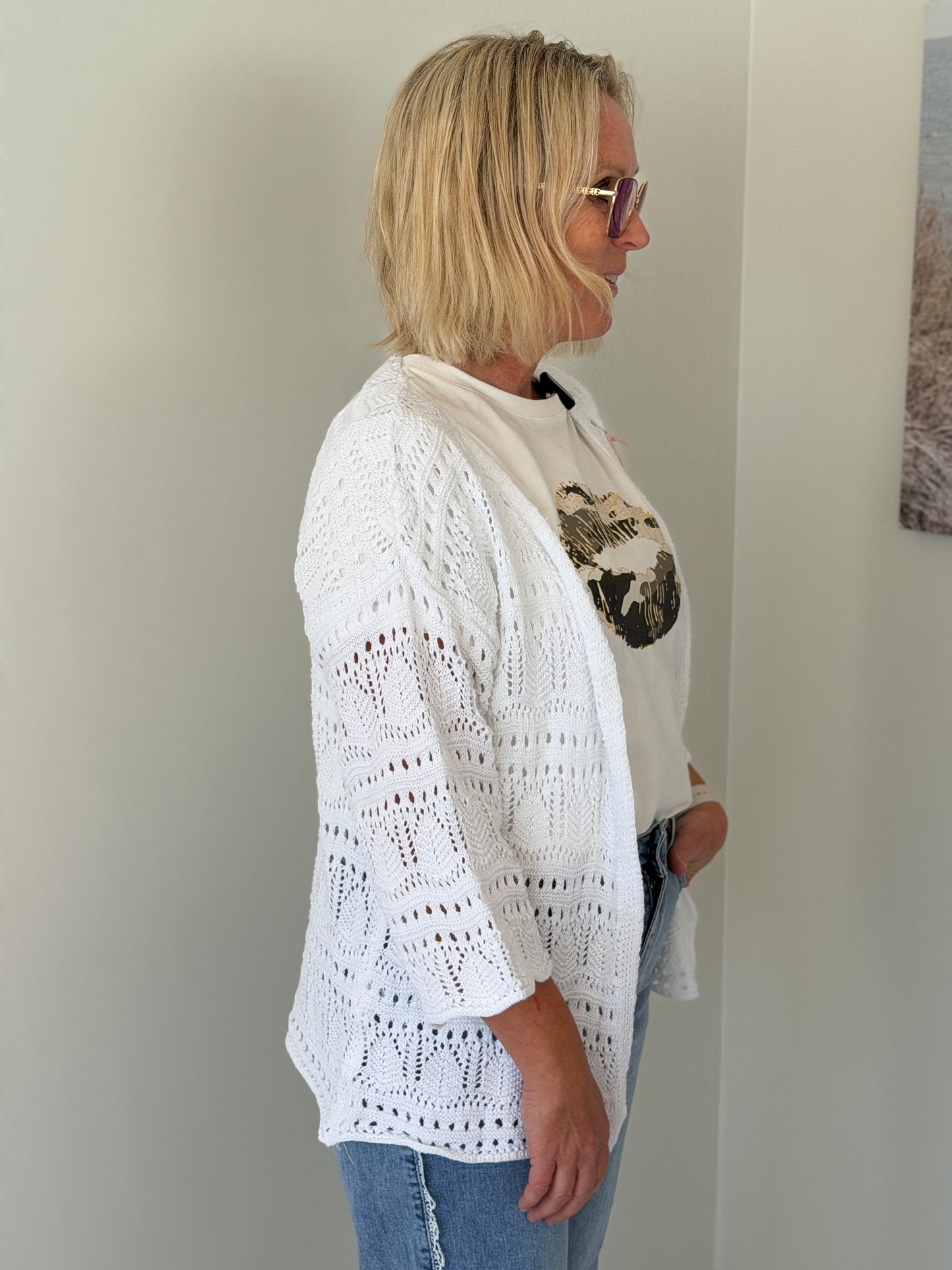Virkad Kaftan Kort (White)