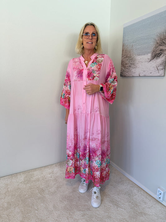 Milano Maxiklänning Flower (Bubbelgum)