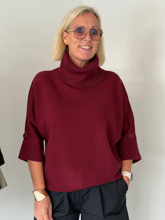 Stickad Polo (Bordo)