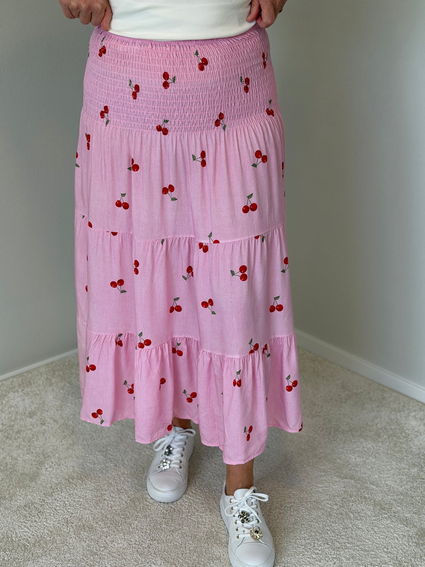 Smockkjol M Körsbär (Rosa)