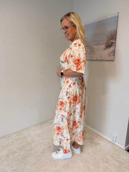 Klänning Kate Blommor (Korall)